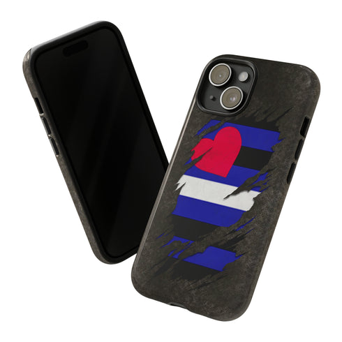 Leather Pride Flag Ripped Reveal Tough Case
